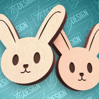 Intra απο ξύλο plywood 3mm-4mm πάχος - Πασχαλινά σκουλαρίκια με λέιζερ | Λαγουδάκι Δίασταση 3x3 cm INTRAFABR-91522926 - Image 1