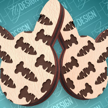 Intra απο ξύλο plywood 3mm-4mm πάχος - Πασχαλινά σκουλαρίκια με λέιζερ | CNC Δίασταση 3x3 cm INTRAFABR-91523494 - Image 1