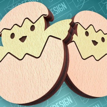 Intra απο ξύλο plywood 3mm-4mm πάχος - Πασχαλινά σκουλαρίκια με λέιζερ | CNC Δίασταση 3x3 cm INTRAFABR-91523584 - Image 1