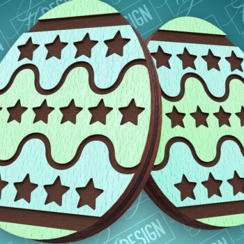 Intra απο ξύλο plywood 3mm-4mm πάχος - Πασχαλινά σκουλαρίκια με λέιζερ | CNC Δίασταση 3x3 cm INTRAFABR-91523234 - Image 1