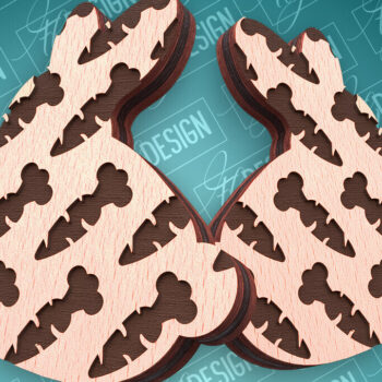 Intra απο ξύλο plywood 3mm-4mm πάχος - Πασχαλινά σκουλαρίκια με λέιζερ | CNC Δίασταση 3x3 cm INTRAFABR-91523301 - Image 1