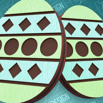 Intra απο ξύλο plywood 3mm-4mm πάχος - Πασχαλινά σκουλαρίκια με λέιζερ | CNC Δίασταση 3x3 cm INTRAFABR-91523315 - Image 1