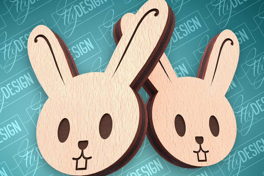 Intra απο ξύλο plywood 3mm-4mm πάχος - Πασχαλινά σκουλαρίκια με λέιζερ | CNC Δίασταση 3x3 cm INTRAFABR-91523325