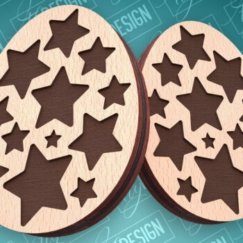 Intra απο ξύλο plywood 3mm-4mm πάχος - Πασχαλινά σκουλαρίκια με λέιζερ | CNC Δίασταση 3x3 cm INTRAFABR-91523341 - Image 1