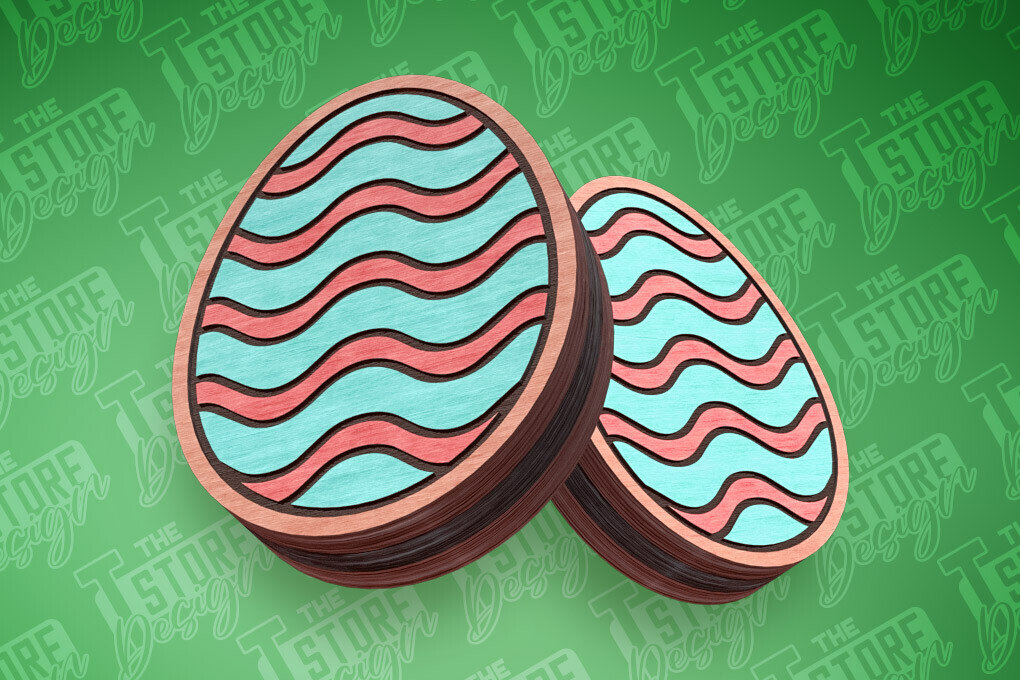 Intra απο ξύλο plywood 3mm-4mm πάχος - Πασχαλινά σκουλαρίκια με λέιζερ | Αυγά Δίασταση 3x3 cm INTRAFABR-91373320