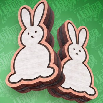 Intra απο ξύλο plywood 3mm-4mm πάχος - Πασχαλινά σκουλαρίκια με λέιζερ | Κουνέλι Δίασταση 3x3 cm INTRAFABR-91373590 - Image 1