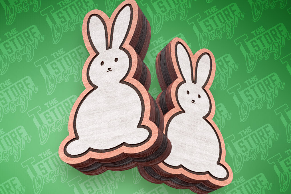 Intra απο ξύλο plywood 3mm-4mm πάχος - Πασχαλινά σκουλαρίκια με λέιζερ | Κουνέλι Δίασταση 3x3 cm INTRAFABR-91373590