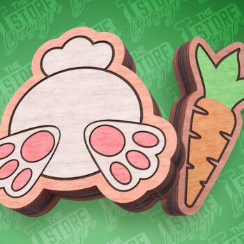 Intra απο ξύλο plywood 3mm-4mm πάχος - Πασχαλινά σκουλαρίκια με λέιζερ | Κουνέλι Δίασταση 3x3 cm INTRAFABR-91373629 - Image 1