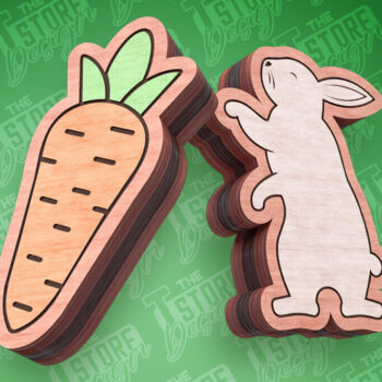 Intra απο ξύλο plywood 3mm-4mm πάχος - Πασχαλινά σκουλαρίκια με λέιζερ | Κουνέλι Δίασταση 3x3 cm INTRAFABR-91373710 - Image 1