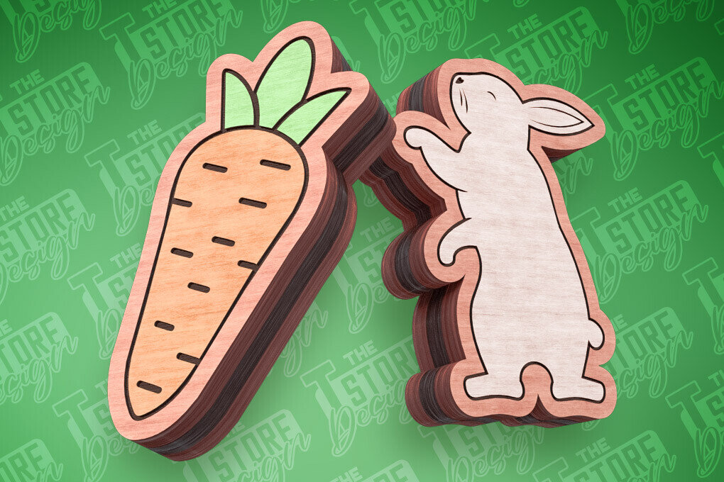 Intra απο ξύλο plywood 3mm-4mm πάχος - Πασχαλινά σκουλαρίκια με λέιζερ | Κουνέλι Δίασταση 3x3 cm INTRAFABR-91373710