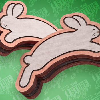 Intra απο ξύλο plywood 3mm-4mm πάχος - Πασχαλινά σκουλαρίκια με λέιζερ | Κουνέλι Δίασταση 3x3 cm INTRAFABR-91371371 - Image 1