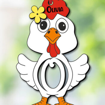 Intra απο ξύλο plywood 3mm-4mm πάχος - Πασχαλινό  Chicken Letter O Όνομα καλαθιού Δίασταση 6x6 cm INTRAFABR-113946318 - Image 2