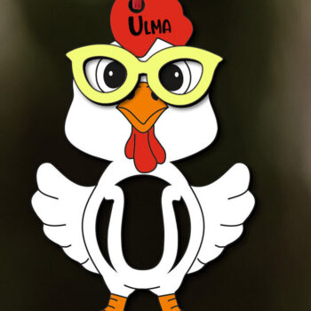 Intra απο ξύλο plywood 3mm-4mm πάχος - Πασχαλινό Chicken Letter U Όνομα καλαθιού Δίασταση 6x6 cm INTRAFABR-113999198 - Image 2