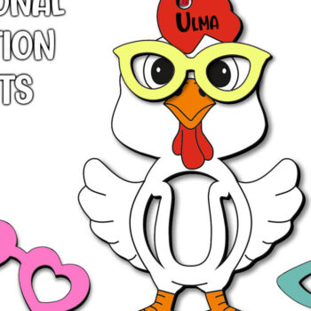 Intra απο ξύλο plywood 3mm-4mm πάχος - Πασχαλινό Chicken Letter U Όνομα καλαθιού Δίασταση 6x6 cm INTRAFABR-113999198 - Image 3