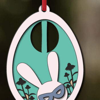Intra απο ξύλο plywood 3mm-4mm πάχος - Πασχαλινό  Letter I Bunny Egg Basket Tag Δίασταση 6x6 cm INTRAFABR-118766064 - Image 1