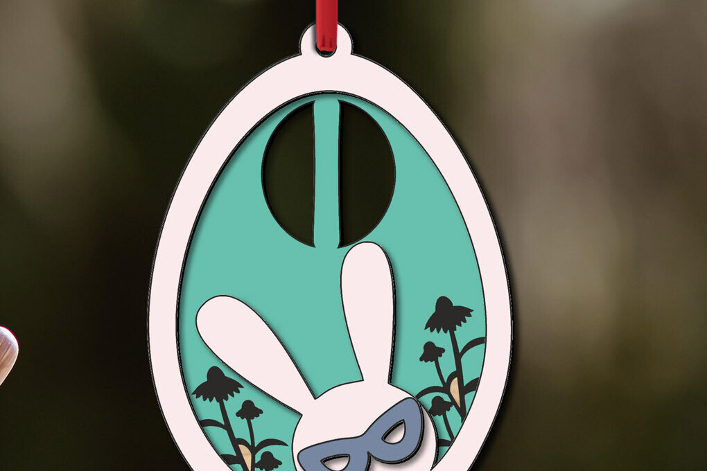 Intra απο ξύλο plywood 3mm-4mm πάχος - Πασχαλινό  Letter I Bunny Egg Basket Tag Δίασταση 6x6 cm INTRAFABR-118766064