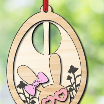 Intra απο ξύλο plywood 3mm-4mm πάχος - Πασχαλινό  Letter I Bunny Egg Basket Tag Δίασταση 6x6 cm INTRAFABR-118766064 - Image 2