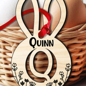 Intra απο ξύλο plywood 3mm-4mm πάχος - Πασχαλινό  Letter Q Laser Bunny Basket Δίασταση 6x6 cm INTRAFABR-118443361