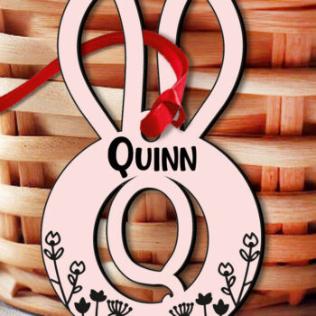 Intra απο ξύλο plywood 3mm-4mm πάχος - Πασχαλινό Letter Q Laser Bunny Basket Δίασταση 6x6 cm INTRAFABR-118443361 - Image 2