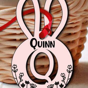 Intra απο ξύλο plywood 3mm-4mm πάχος - Πασχαλινό Letter Q Laser Bunny Basket Δίασταση 6x6 cm INTRAFABR-118443361 - Image 3