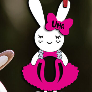 Intra απο ξύλο plywood 3mm-4mm πάχος - Πασχαλινό  Letter U Bunny Dress Laser Δίασταση 6x6 cm INTRAFABR-114576164 - Image 2