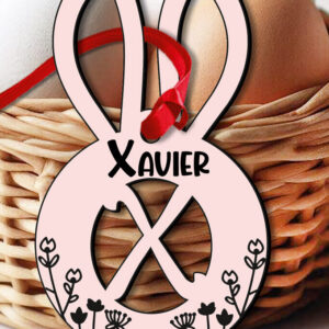 Intra απο ξύλο plywood 3mm-4mm πάχος - Πασχαλινό  Letter X Laser Bunny Basket Δίασταση 6x6 cm INTRAFABR-118450654