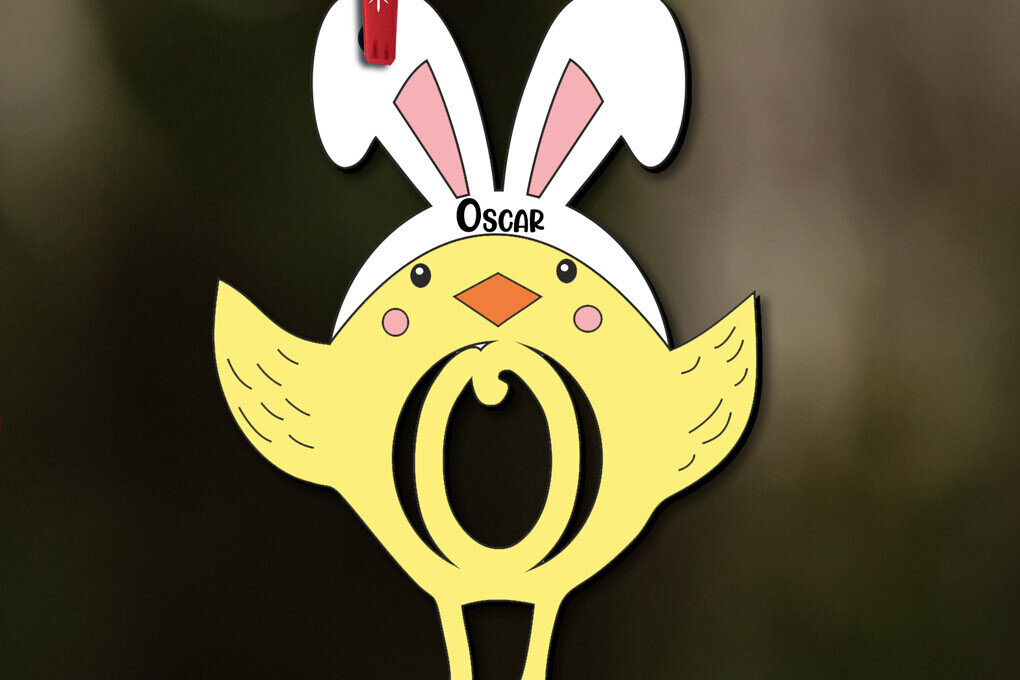 Intra απο ξύλο plywood 3mm-4mm πάχος - Πασχαλινό  Στολίδι Letter O Chicken Δίασταση 6x6 cm INTRAFABR-112719253