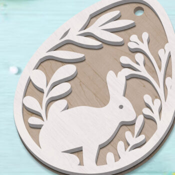 Intra απο ξύλο plywood 3mm-4mm πάχος - Πασχαλινή ετικέτα με πρότυπο στολίδι κουνελιού Δίασταση 3x4 cm INTRAFABR-89134164 - Image 3