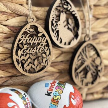 Intra απο ξύλο plywood 3mm-4mm πάχος - Πακέτο ετικετών για το Πάσχα, πρότυπα πολλαπλών επιπέδων Δίασταση 3x4 cm INTRAFABR-93905580 - Image 2