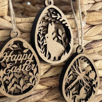 Intra απο ξύλο plywood 3mm-4mm πάχος - Πακέτο ετικετών για το Πάσχα, πρότυπα πολλαπλών επιπέδων Δίασταση 3x4 cm INTRAFABR-93905580 - Image 3