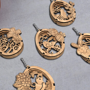 Intra απο ξύλο plywood 3mm-4mm πάχος - Πακέτο ετικετών για το Πάσχα Δίασταση 5x3 cm INTRAFABR-116406711 - Image 2