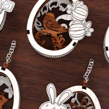 Intra απο ξύλο plywood 3mm-4mm πάχος - Πακέτο ετικετών για το Πάσχα Δίασταση 5x3 cm INTRAFABR-116406711 - Image 5