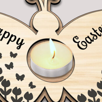 Intra απο ξύλο plywood 3mm-4mm πάχος - Πασχαλινή λαμπάδα τσαγιού Butterfly  Δίασταση 15x15 cm INTRAFABR-118216654 - Image 3