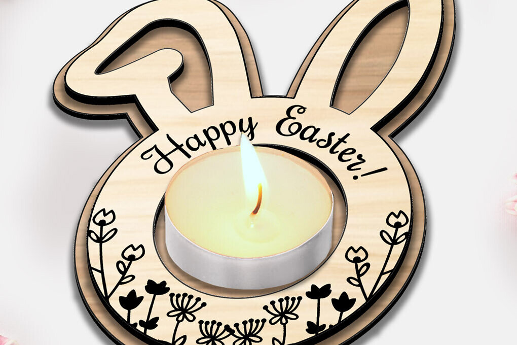 Intra απο ξύλο plywood 3mm-4mm πάχος - Πασχαλινή λαμπάδα τσαγιού Δώρο  Δίασταση 15x15 cm INTRAFABR-118176645