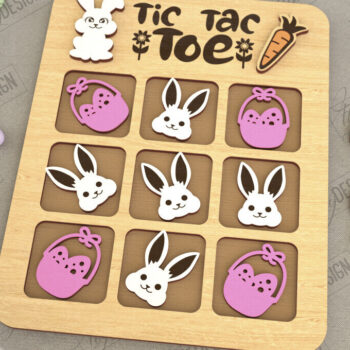 Intra απο ξύλο plywood 3mm-4mm πάχος - Πασχαλινό Tic Tac Toe Bundle | Κλασικό παιχνίδι Δίασταση 15x15 cm INTRAFABR-117722072 - Image 4