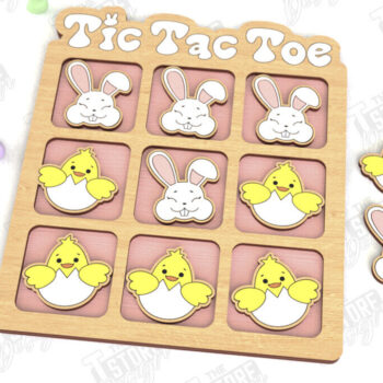 Intra απο ξύλο plywood 3mm-4mm πάχος - Πασχαλινό Tic Tac Toe Bundle | Κλασικό παιχνίδι Δίασταση 15x15 cm INTRAFABR-116574450 - Image 11