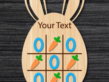 Intra απο ξύλο plywood 3mm-4mm πάχος - Πασχαλινό παιχνίδι Tic-Tac-Toe Laser Cut Δίασταση 15x15 cm INTRAFABR-89940711 - Image 2