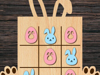 Intra απο ξύλο plywood 3mm-4mm πάχος - Πασχαλινό Tic Tac Toe Laser Cut Δίασταση 15x15 cm INTRAFABR-62974153 - Image 1