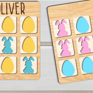 Intra απο ξύλο plywood 3mm-4mm πάχος - Πασχαλινό  κοπής με λέιζερ Tic Tac Toe Δίασταση 30x20 cm INTRAFABR-117938746