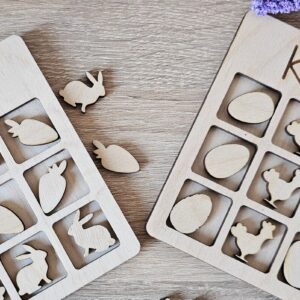 Intra απο ξύλο plywood 3mm-4mm πάχος - Πασχαλινό  κοπής με λέιζερ Tic-Tac-Toe Δίασταση 15x15 cm INTRAFABR-116833843