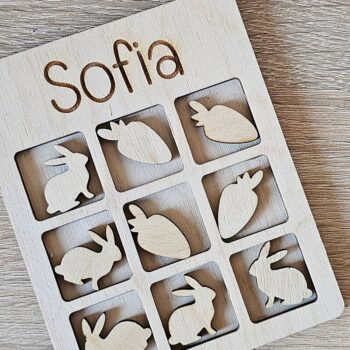 Intra απο ξύλο plywood 3mm-4mm πάχος - Πασχαλινό κοπής με λέιζερ Tic-Tac-Toe Δίασταση 15x15 cm INTRAFABR-116833843 - Image 5