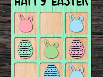 Intra απο ξύλο plywood 3mm-4mm πάχος - Πασχαλινό Tic Tac Toe Laser Cut  Bundle Δίασταση 15x15 cm INTRAFABR-62974159 - Image 2