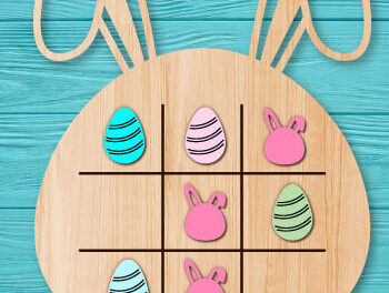 Intra απο ξύλο plywood 3mm-4mm πάχος - Πασχαλινό Tic Tac Toe Laser Cut  Bundle Δίασταση 15x15 cm INTRAFABR-62974159 - Image 3