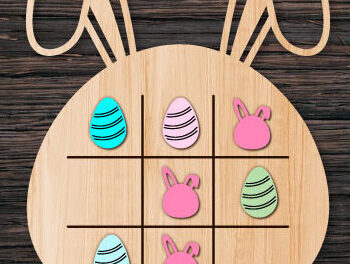 Intra απο ξύλο plywood 3mm-4mm πάχος - Πασχαλινό Tic Tac Toe Laser Cut  Bundle Δίασταση 15x15 cm INTRAFABR-62974159 - Image 8