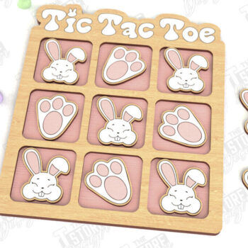 Intra απο ξύλο plywood 3mm-4mm πάχος - Πασχαλινό Tic Tac Toe | Νότες και Σταυροί Δίασταση 15x15 cm INTRAFABR-116406286 - Image 1