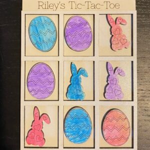 Intra απο ξύλο plywood 3mm-4mm πάχος - Πασχαλινό TicTacToe Laser  Δίασταση 30x20 cm INTRAFABR-27183905