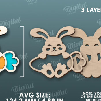 Intra απο ξύλο plywood 3mm-4mm πάχος - Πασχαλινός δίσκος με λέιζερ. Πασχαλινό  Δίασταση 15x15 cm INTRAFABR-116898654 - Image 2