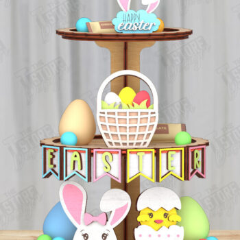 Intra απο ξύλο plywood 3mm-4mm πάχος - Πασχαλινός Δίσκος | Στρογγυλό σταντ | CNC Δίασταση 15x15 cm INTRAFABR-116217936 - Image 1