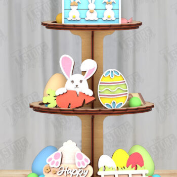 Intra απο ξύλο plywood 3mm-4mm πάχος - Πασχαλινός Δίσκος | Στρογγυλό σταντ | CNC Δίασταση 15x15 cm INTRAFABR-116217952 - Image 1