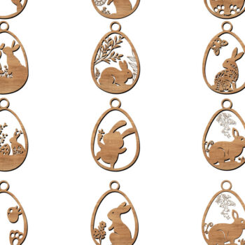 Intra απο ξύλο plywood 3mm-4mm πάχος - Easter Toppers  με λέιζερ  Δίασταση 6x6 cm INTRAFABR-115496503 - Image 1